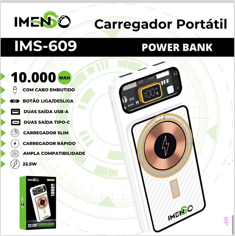 IMS-609 Carregador Portátil POWER BANK 10.000 мАн