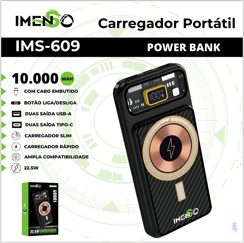 IMS-609 Carregador Portátil POWER BANK 10.000 мАн