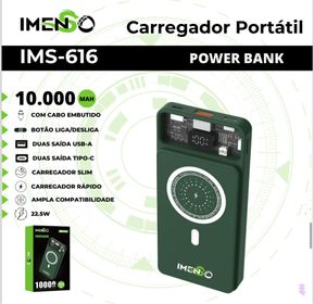 Carregador Portátil PowerBank 22.5W Indução Magnética 15W: Versátil, Display Digital Design Elegante