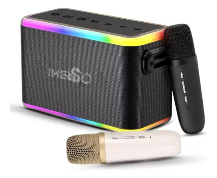 Caixa de Som Bluetooth X31: 80W, Graves Potentes, Luzes RGB e 2 Microfones. Ideal para karaokê e festas!