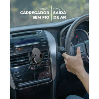 Suporte Veicular UNIVERSAL DE CARRO PARA CELULAR SAÍDA DE AR E CARREGADOR VEICULAR SEM FIO MAGNÉTICO 15W