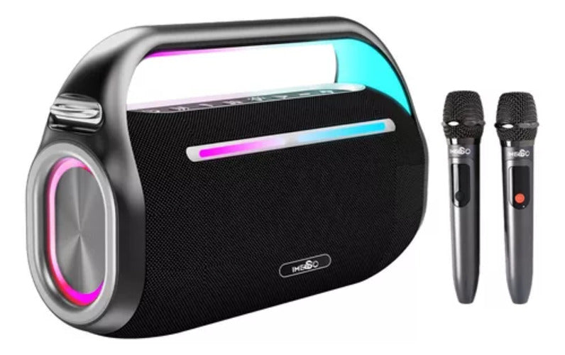 Caixa de Som Bluetooth X40: Portátil, 80W, IPX4, Luzes RGB, e 2 Microfones Sem Fio. Ideal para festas e aventuras!