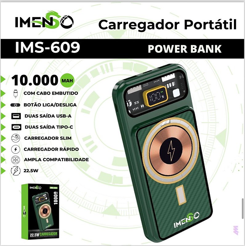 IMS-609 Carregador Portátil POWER BANK 10.000 мАн