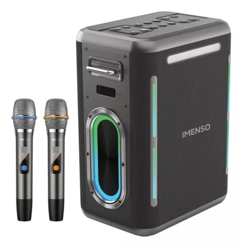 Caixa De Som Karaokê Imenso X56 300w Preto 110v/220v 2 Mic