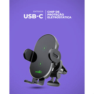 Suporte Veicular UNIVERSAL DE CARRO PARA CELULAR SAÍDA DE AR E CARREGADOR VEICULAR SEM FIO MAGNÉTICO 15W