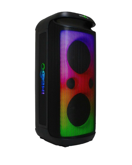 Caixa de Som Bluetooth X44: KARAOKÊ 60W, IPX4, Luzes RGB e 2 Microfones Sem Fio. A diversão que você merece!