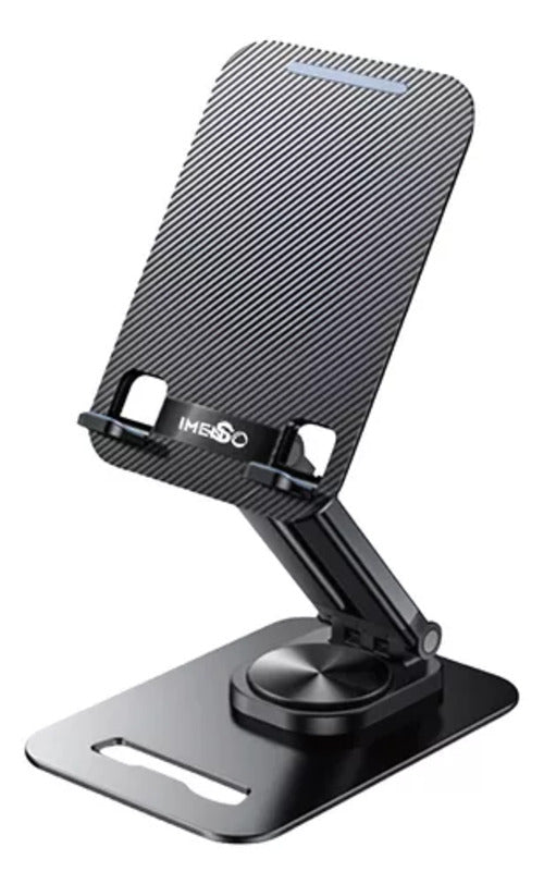 Suporte de Mesa Ajustável para Tablets e Celulares - Design Moderno em Liga de Alumínio com Rotação de 360°