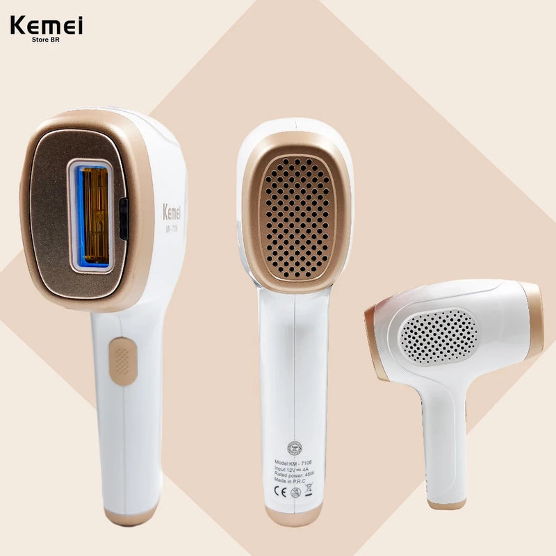 MÁQUINA DEPILADORA A LASER PROFISSIONAL KEMEI BIVOLT