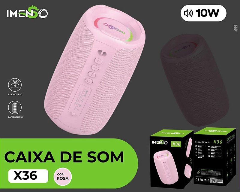 IMENSO CAIXA DE SOM X36-Com Bluetooth-Sem Fio - 10W