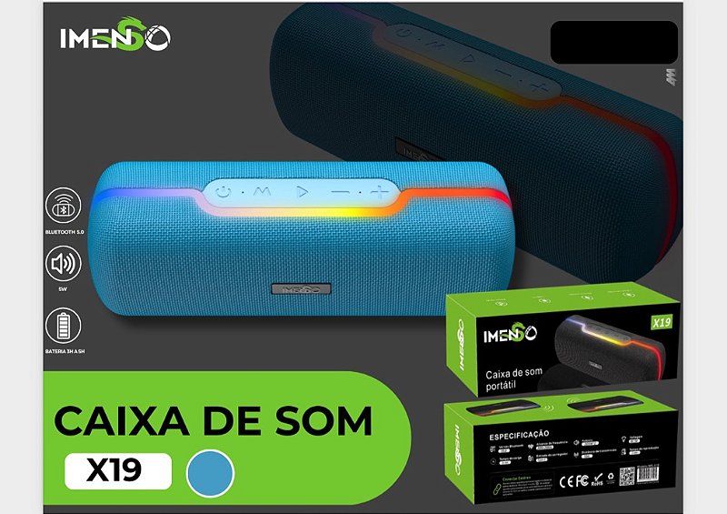 IMENSO CAIXA DE SOM X19 - Bluetooth/ Com a função Wireless Stereo - 10W