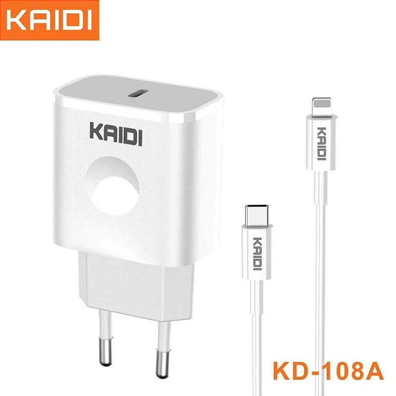 Carregador de Tomada Turbo com cabo de Lightning, IOS - Iphone Kaid