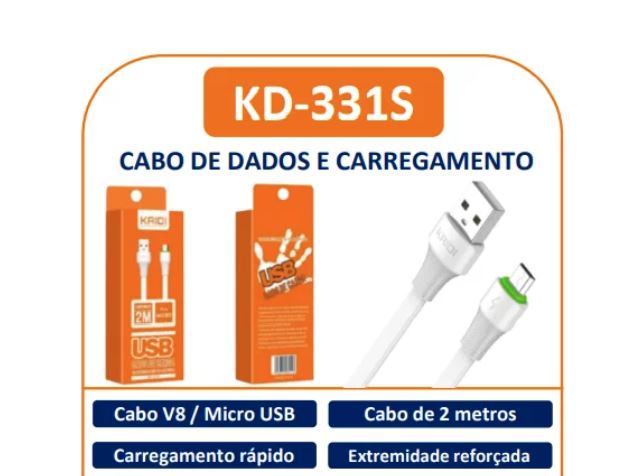 Cabo de Dados e Carregamento 2m Micro USB