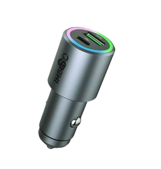 Carregador Veicular SUPER RÁPIDO 53W 1X PORTA TYPE-C 1X PORTA USB-A IMS-215