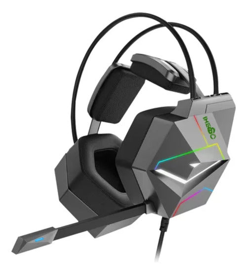 Headset Gamer IMS-878: Som de Alta Qualidade, Efeito RGB e Microfone Sensível para uma Experiência de Jogo Imersiva