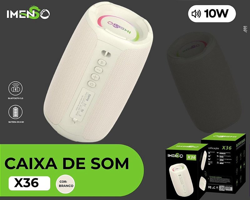 IMENSO CAIXA DE SOM X36-Com Bluetooth-Sem Fio - 10W