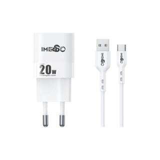 KIT CARREGADOR ULTRA RÁPIDO UMA SAÍDA USB TIPO C / USB A 20W