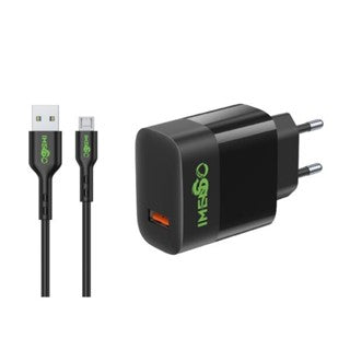 KIT CARREGADOR ULTRA RÁPIDO UMA SAÍDA USB A + CABO MICRO USB 20W