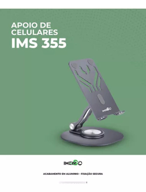 Suporte de Mesa Universal IMENSO - Elegância e Funcionalidade para Celulares e Tablets com Base Rotativa 360°
