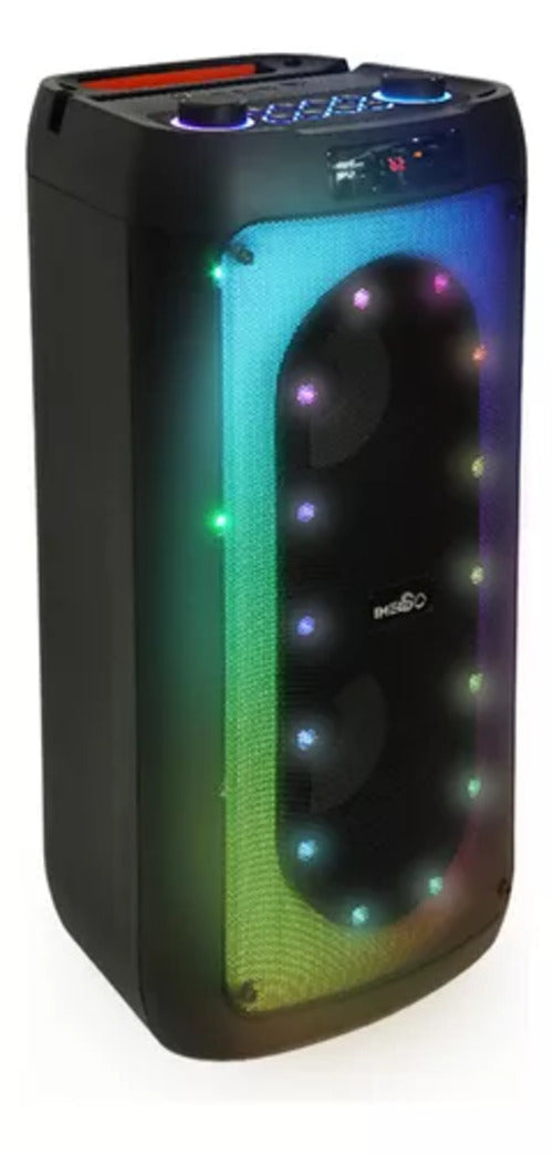 Caixa de Som Bluetooth X45E: 20W com Luzes RGB, Bateria 4500mAh (5.5h), Perfeita para KARAOKÊ com 2 Microfones!
