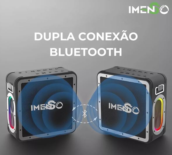 IMENSO CAIXA DE SOM PORTÁTIL 160W X53 COM 2 MICROFONES SEM FIO