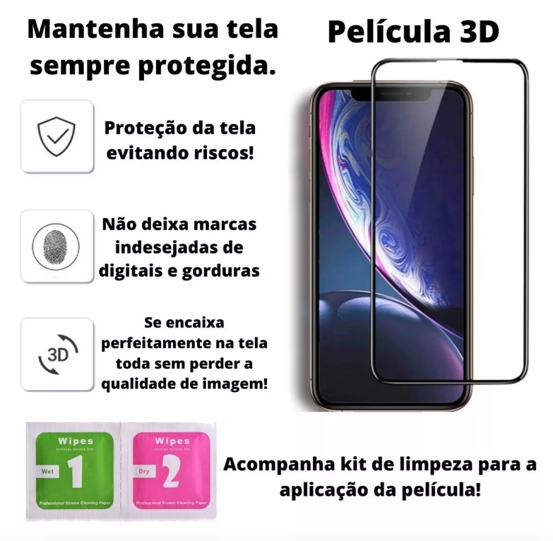 Película De Vidro 3d Para iPhone
